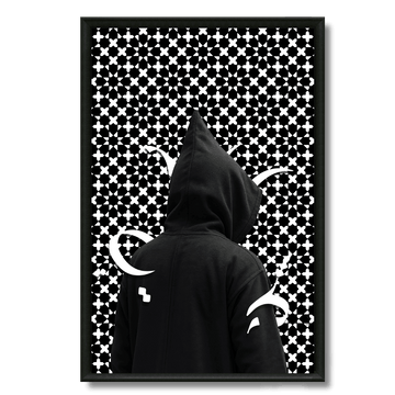 Tableau l'homme en noir djellaba pop art marocain