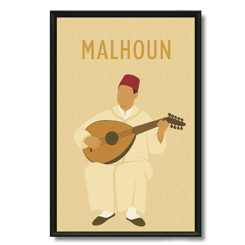 Tableau Malhoun musicien art poétique marocain andalou