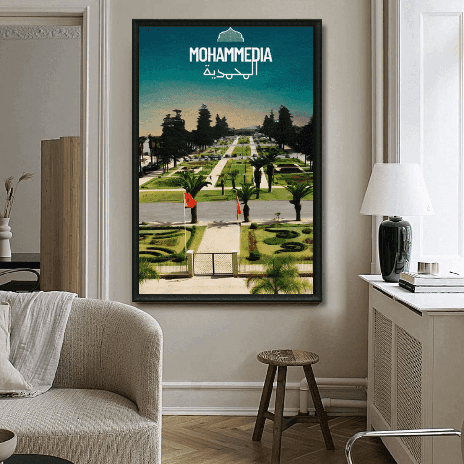 Tableau marocain Mohammedia, ville côtière et portuaire