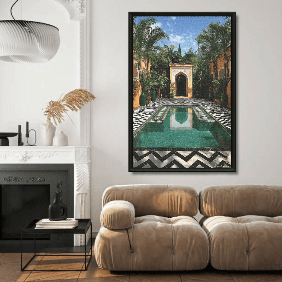 Tableau riad tropical marocain détail